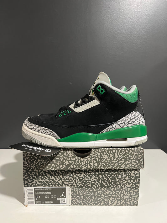 USED Air Jordan 3 Retro Pine Green CT8532-030 SIZE 7.5M OG ALL AG25-194