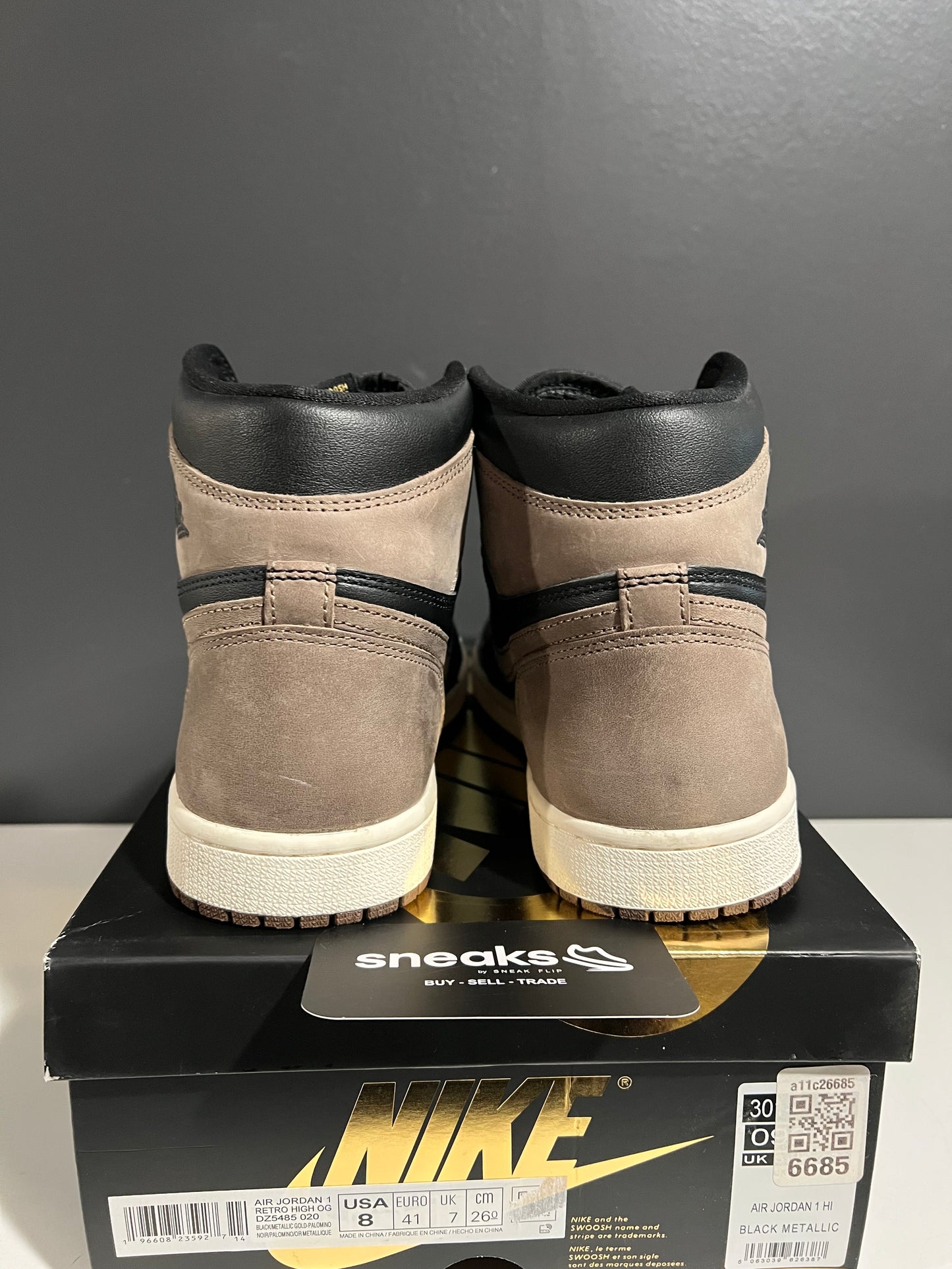 USED Air Jordan 1 Retro High OG Palomino DZ5485-020 SIZE 8M OG ALL SP25-061