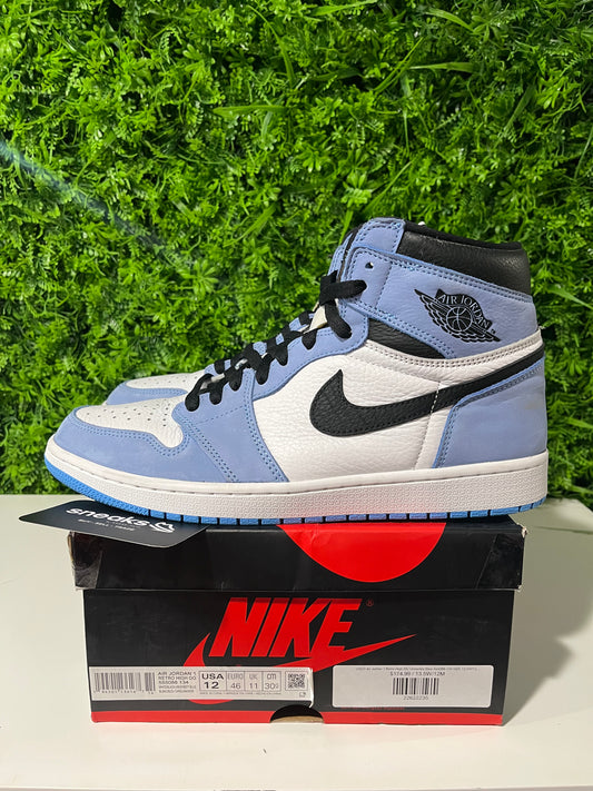 USED Air Jordan 1 Retro High OG University Blue 555088-134 SIZE 13.5W/12M OG ALL