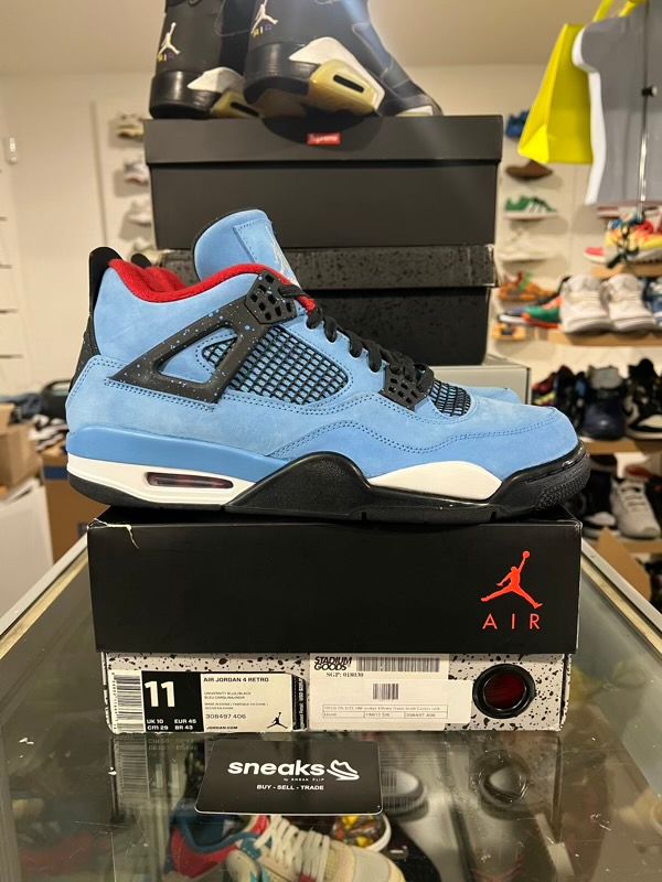 TRIED ON SIZE 11M Jordan 4 Retro Travis Scott Cactus Jack - Used