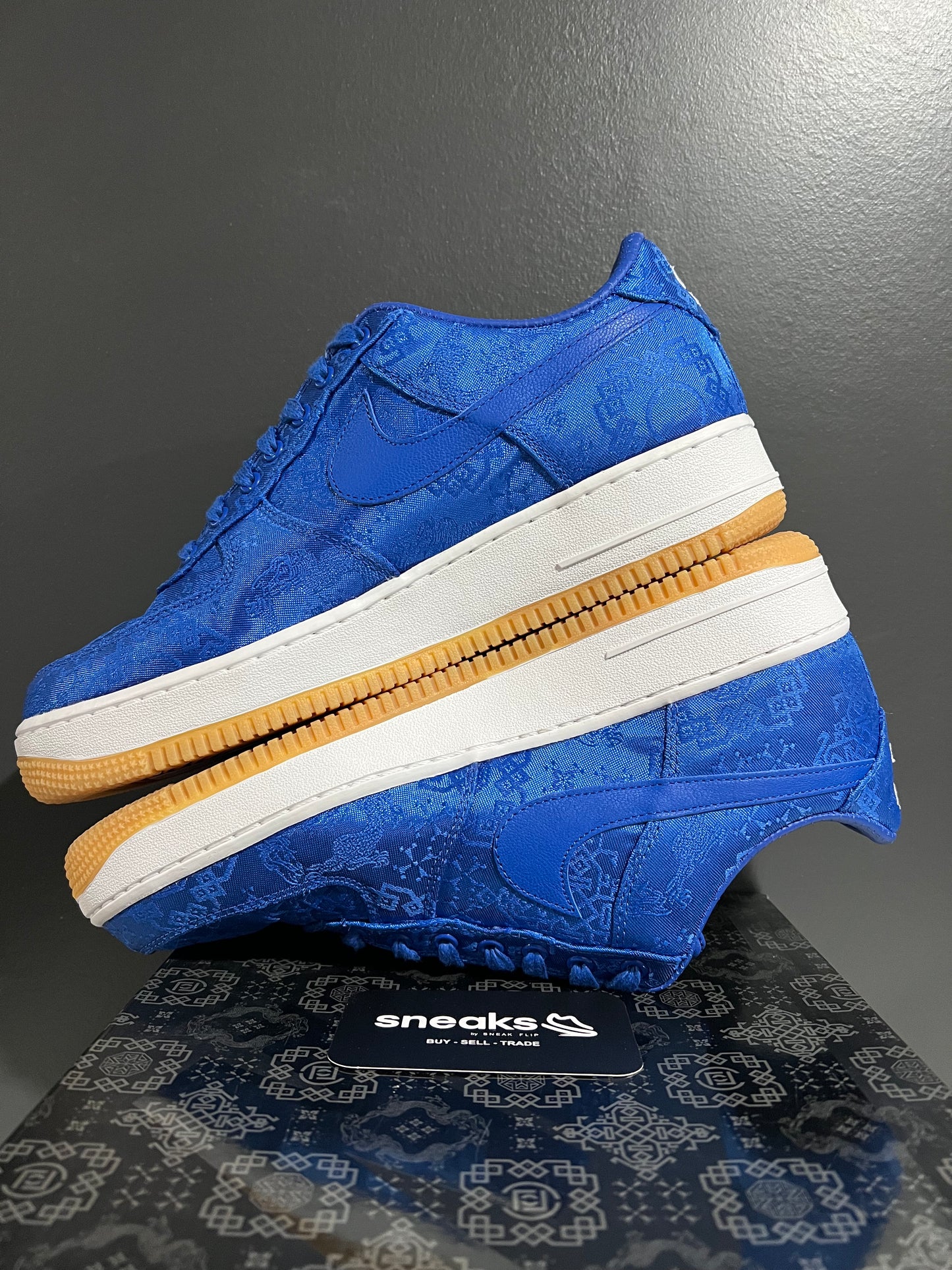 USED CLOT x Air Force 1 PRM Royal Silk CJ5290-400 SIZE 9.5M OG ALL JY25-151