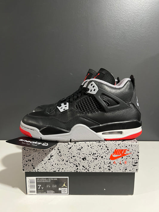 USED Air Jordan 4 Retro GS Bred Reimagined FQ8213-006 SIZE 7Y OG ALL AG25-347