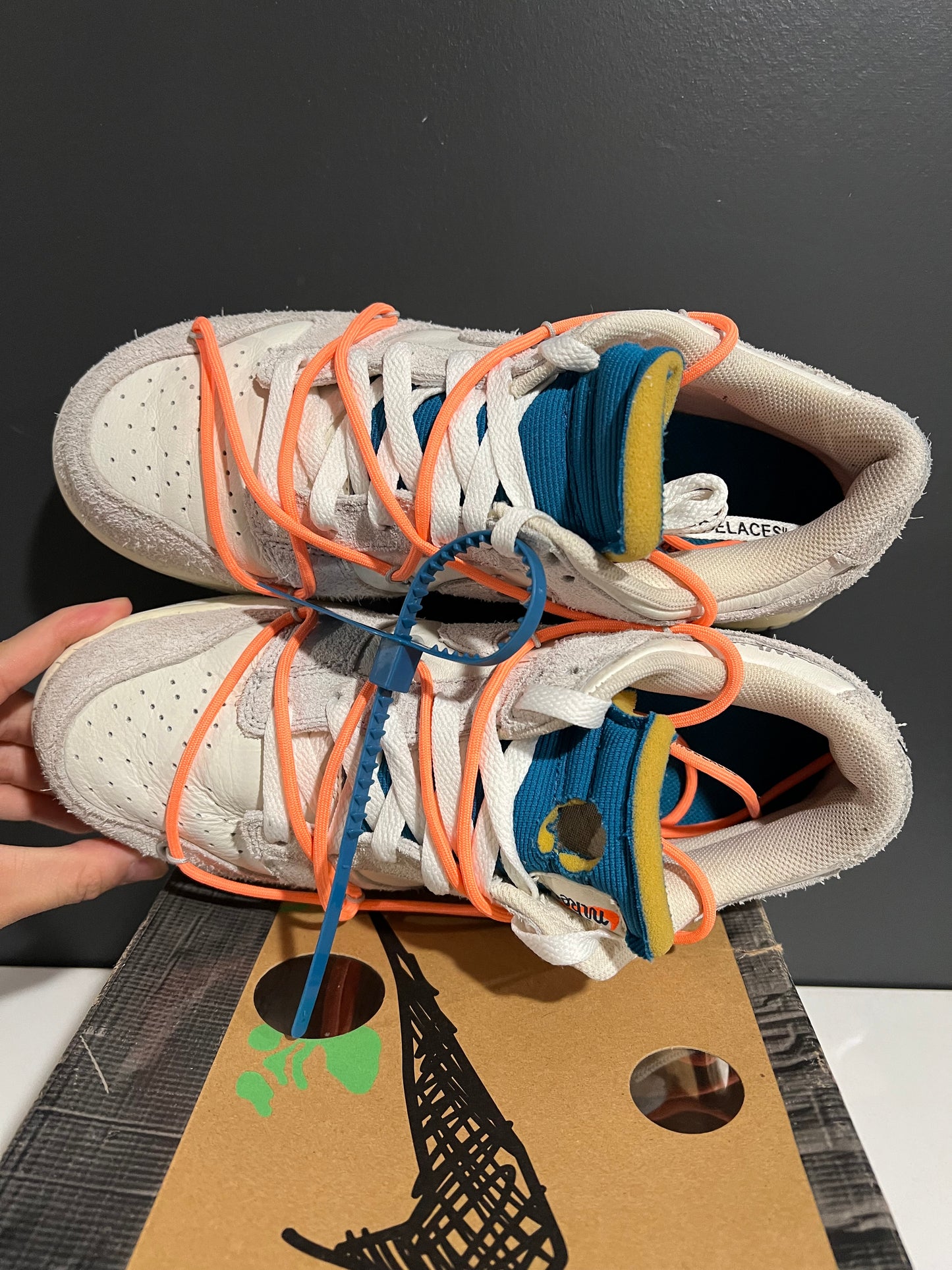 USED Off-White x Dunk Low Lot 19 of 50 DJ0950-119 SIZE 8.5M OG ALL AG25-345