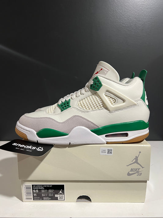 USED Nike SB x Air Jordan 4 Retro SP Pine Green DR5415-103 SIZE 9.5M OG ALL AG25-312