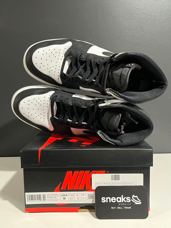 USED SIZE 9M Jordan 1 Retro High OG Bleached Coral - Used