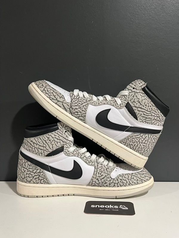 USED SIZE 9M Jordan 1 Retro High OG White Cement - USED NO BOX