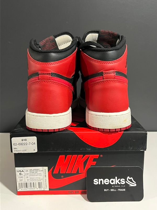 USED SIZE 6Y Jordan 1 Retro Bred Banned (2016) (GS) - Used