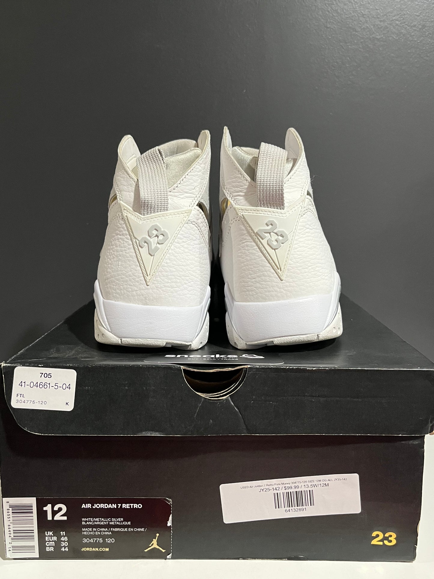 USED Air Jordan 7 Retro Pure Money 304775-120 SIZE 12M OG ALL JY25-142