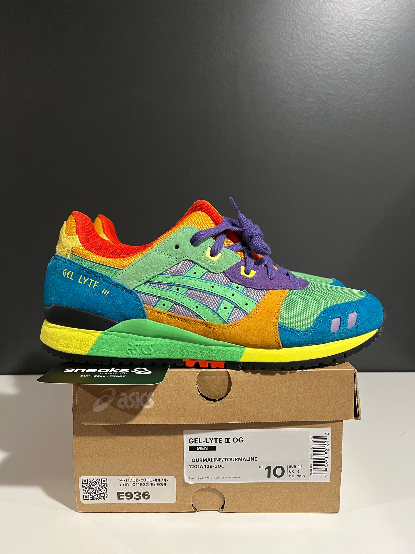 USED ASICS Gel‑Lyte III OG Day Lyte Pack Tourmaline 1201A429-300 SIZE 10M OG ALL JY25-246