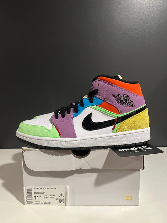 Jordan 1 Mid SE Multi-Color (Women's) - Used