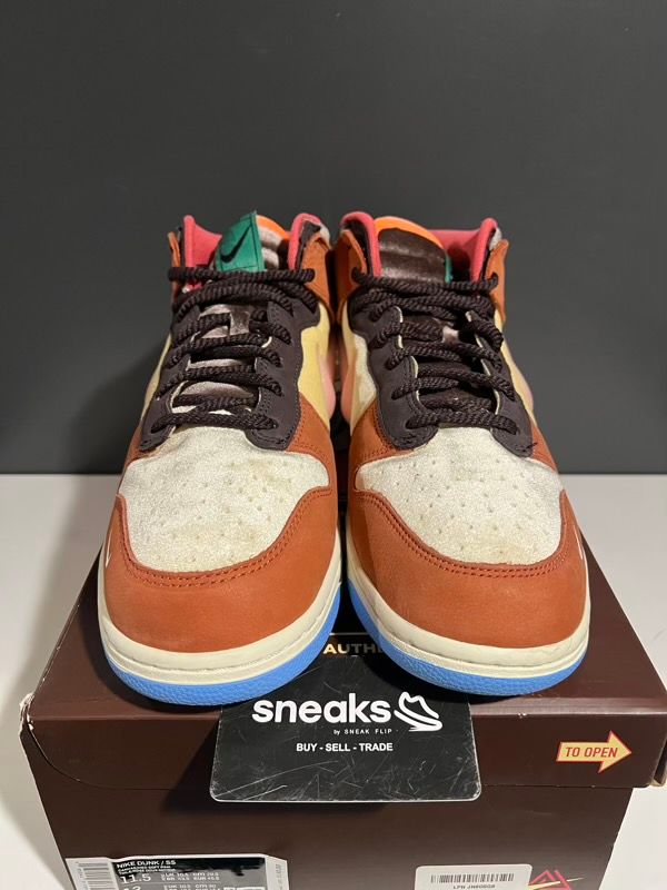 USED SIZE 11.5M Nike Dunk Mid Social Status Free Lunch Chocolate Milk