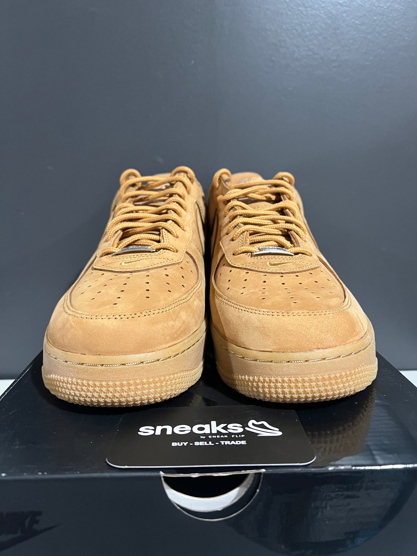 USED Supreme x Air Force 1 Low SP Box Logo Wheat DN1555-200 SIZE 11.5M OG ALL SP25-099