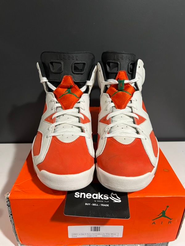 USED SIZE 12M Jordan 6 Retro Gatorade Like Mike White - Used