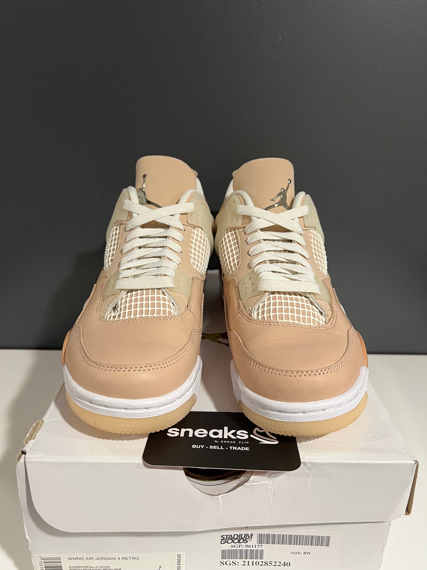 USED Wmns Air Jordan 4 Retro Shimmer DJ0675-200 SIZE 6.5Y OG ALL