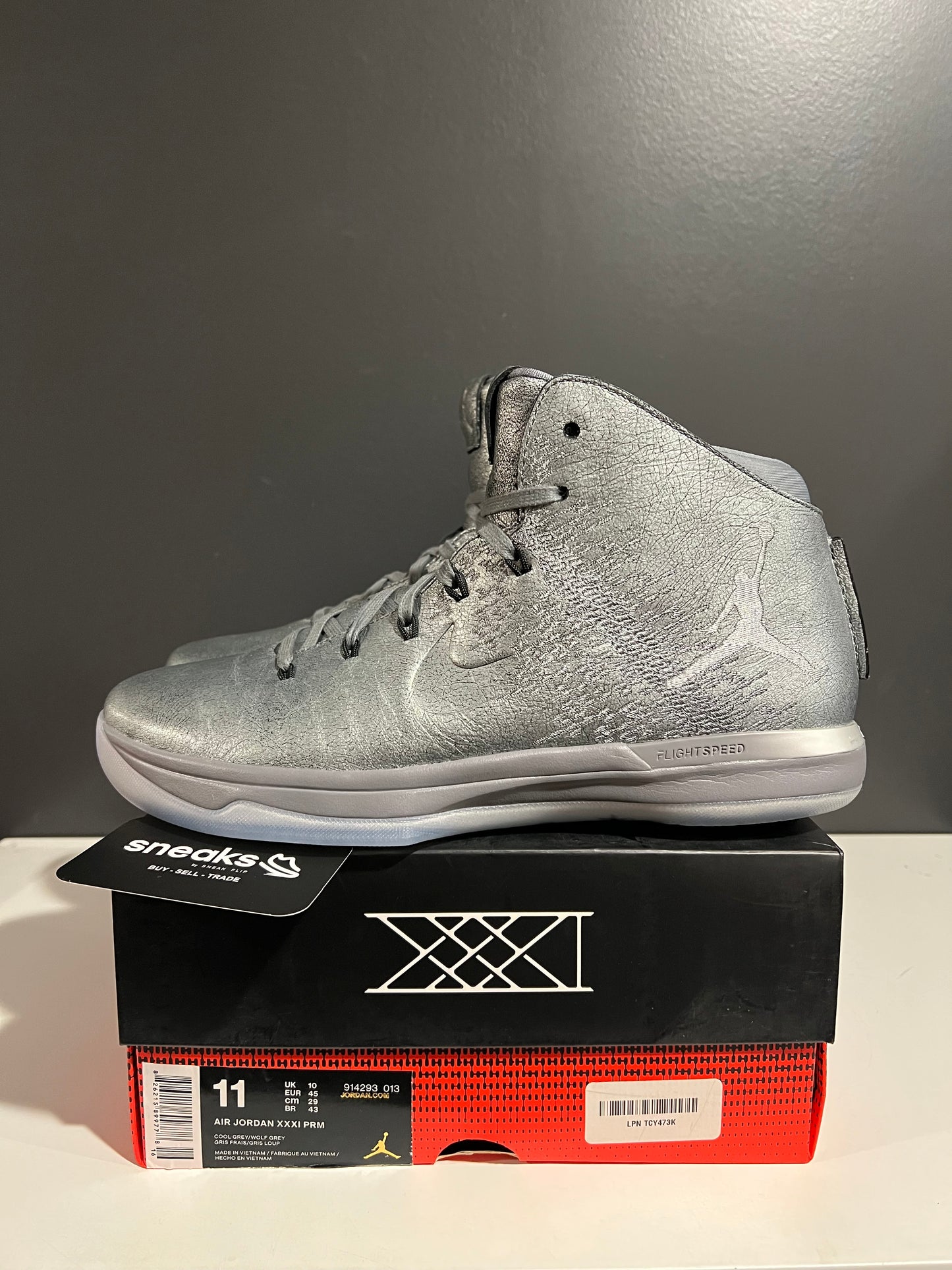 USED Air Jordan 31 Battle Grey 914293-013 SIZE 11M OG ALL AG25-69