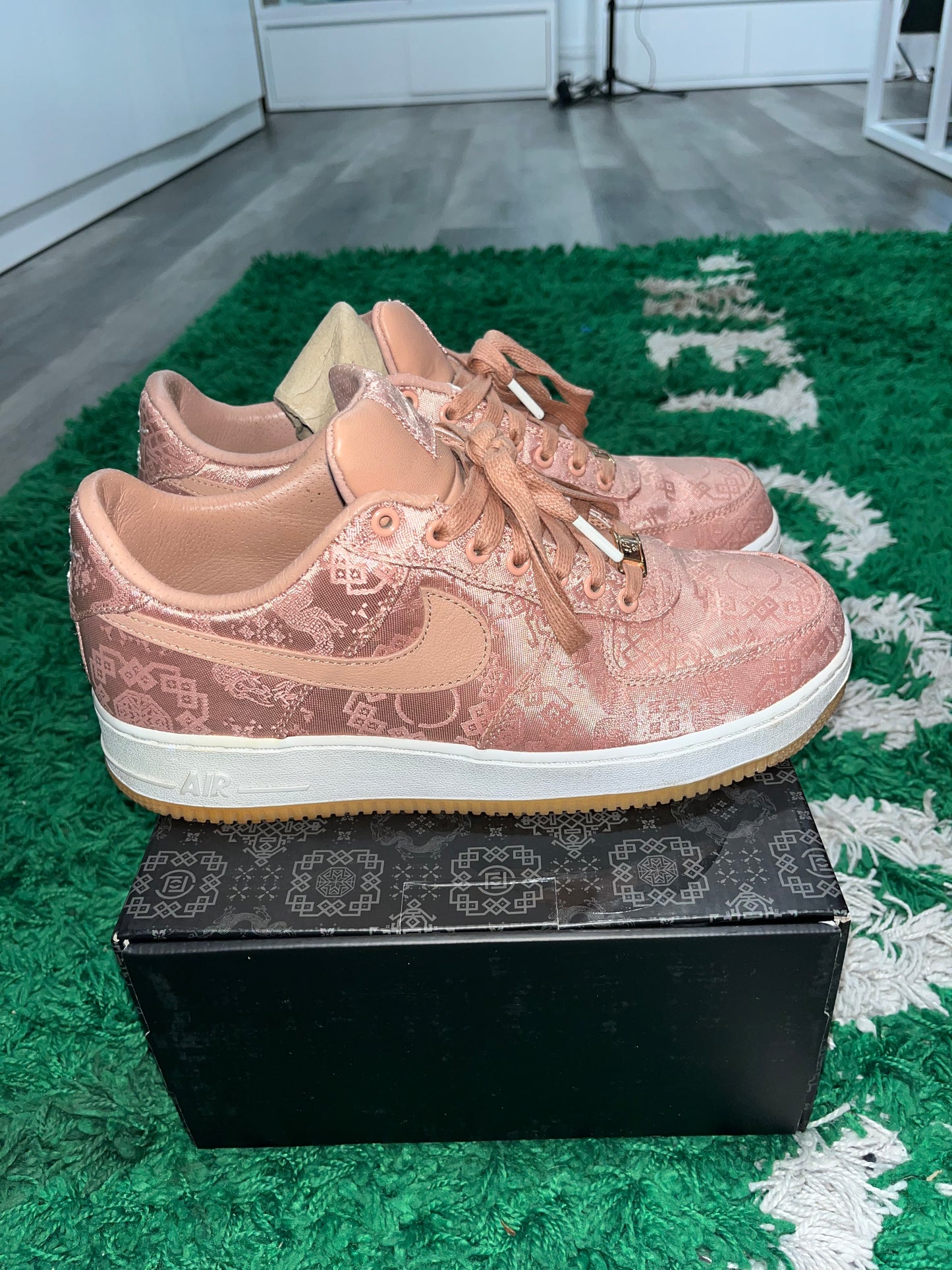 CLOT x Air Force 1 Low Premium Rose Gold Silk Special Box CJ5290-600 USED SIZE 10.5W/9M