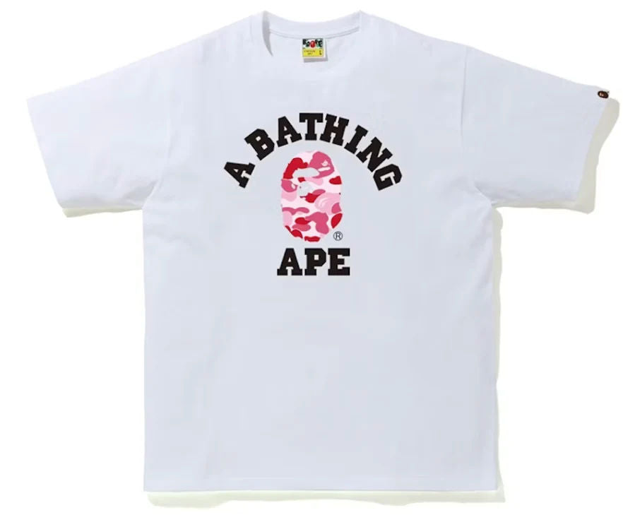 BAPE ABC Camo College (SS23) Tee White/Pink