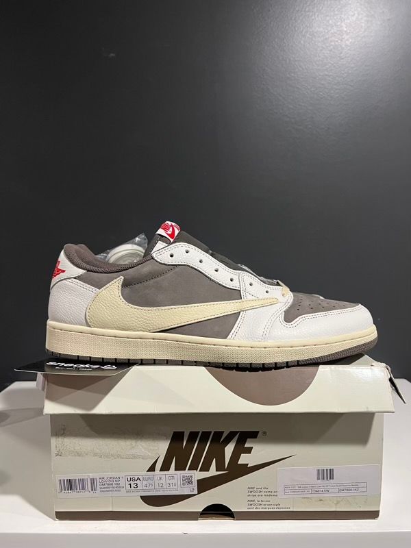 NEW SIZE 13M Jordan 1 Retro Low OG SP Travis Scott Reverse Mocha - New (DAMAGED BOX LID)