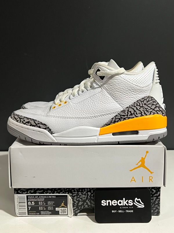 USED SIZE 7M Jordan 3 Retro Laser Orange (Women's) - Used