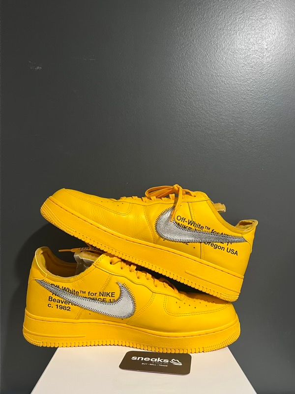 USED SIZE 13M Nike Air Force 1 Low Off-White ICA University Gold - Used