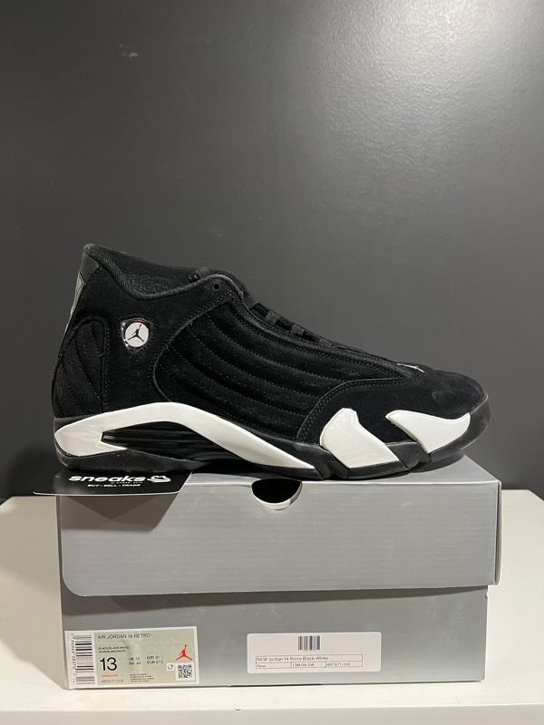 NEW SIZE 13M Jordan 14 Retro Black White