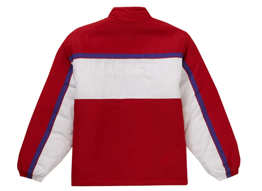 Supreme LACOSTE Puffy Half Zip Pullover Red