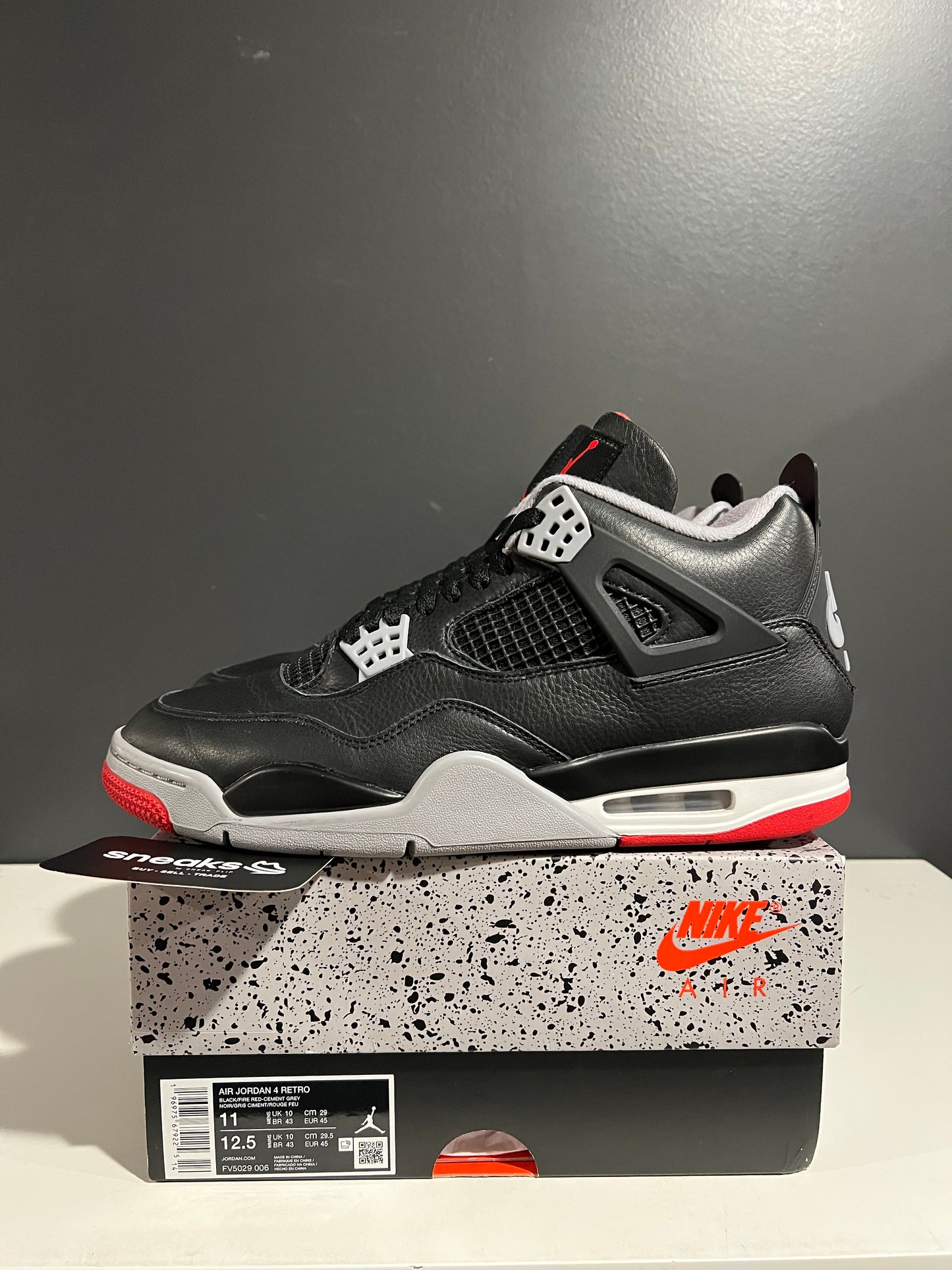 USED Air Jordan 4 Retro Bred Reimagined FV5029-006 SIZE 11M OG ALL AG25-385