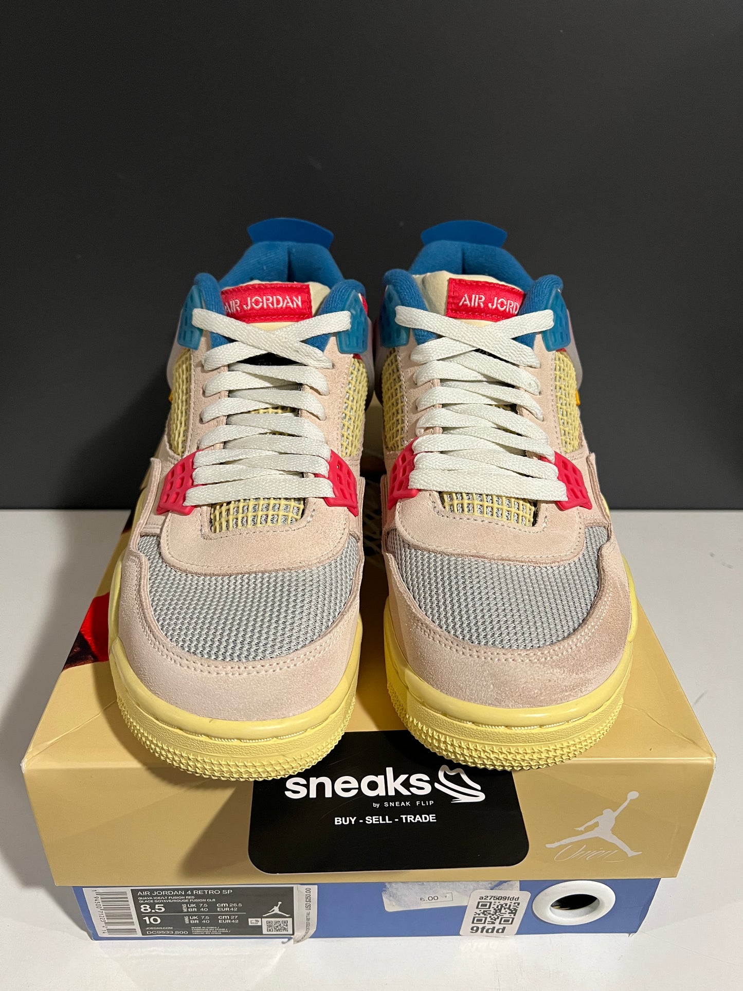 USED Union LA x Air Jordan 4 Retro Guava Ice DC9533-800 SIZE 8.5M OG ALL SP25-084