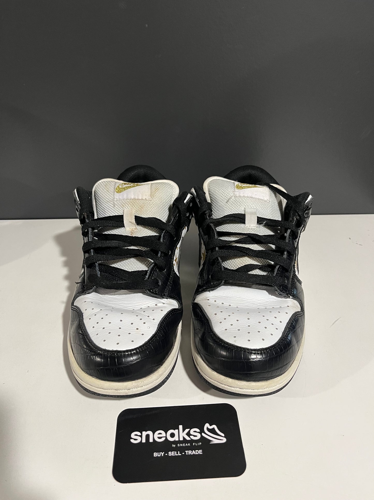 USED Supreme x Dunk Low OG SB QS Black DH3228-102 SIZE 7M NO BOX