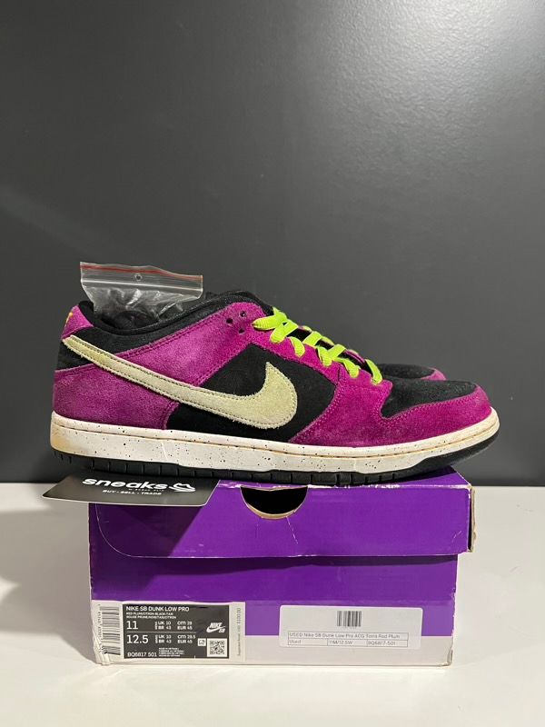 USED SIZE 11M Nike SB Dunk Low Pro ACG Terra Red Plum - Used