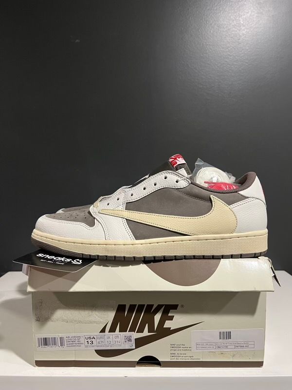 NEW SIZE 13M Jordan 1 Retro Low OG SP Travis Scott Reverse Mocha - New (DAMAGED BOX LID)