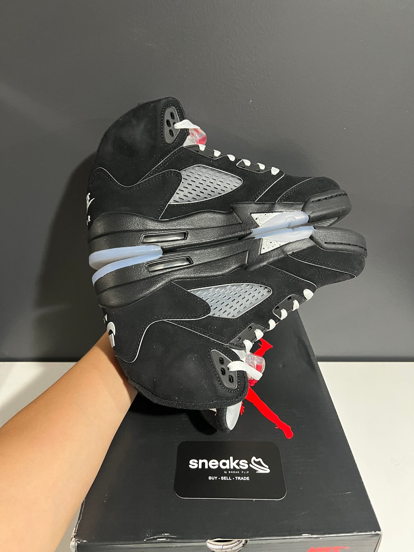 USED Air Jordan 5 Retro OG GS Black Metallic Reimagined HF3976-001 SIZE 6.5Y OG ALL JY25-213