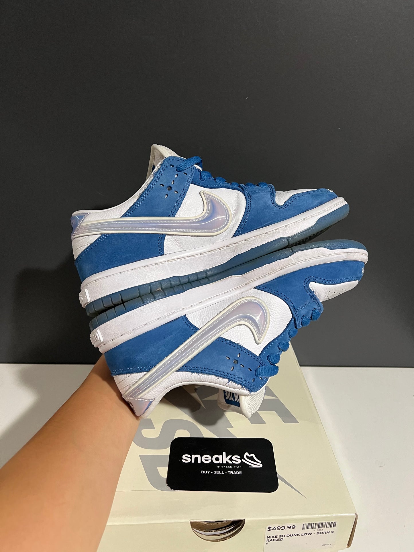 USED Born x Raised Dunk Low SB One Block at a Time FN7819-400 SIZE 6M OG ALL AG25-367