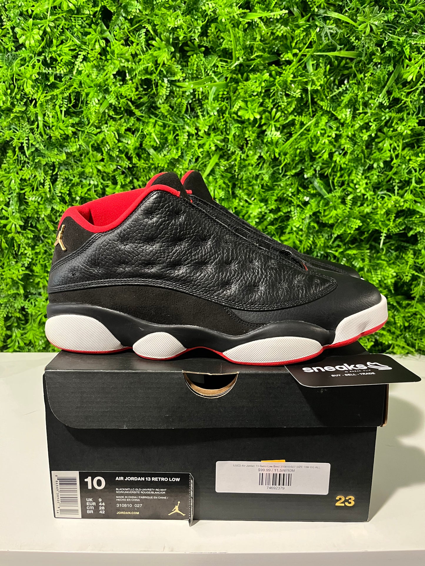 USED Air Jordan 13 Retro Low Bred 310810-027 SIZE 10M OG ALL