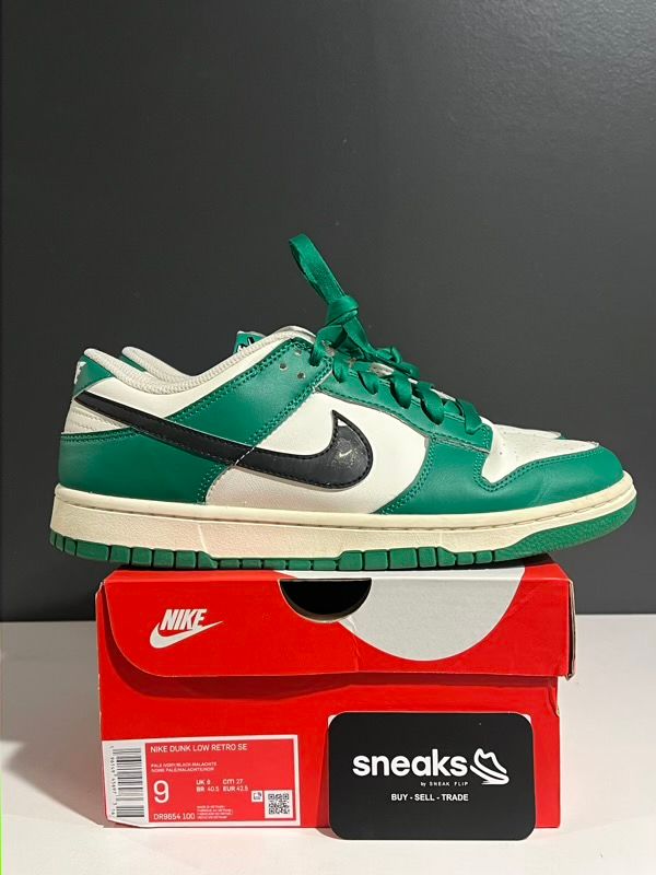 USED SIZE 9M Nike Dunk Low SE Lottery Pack Malachite Green - Used