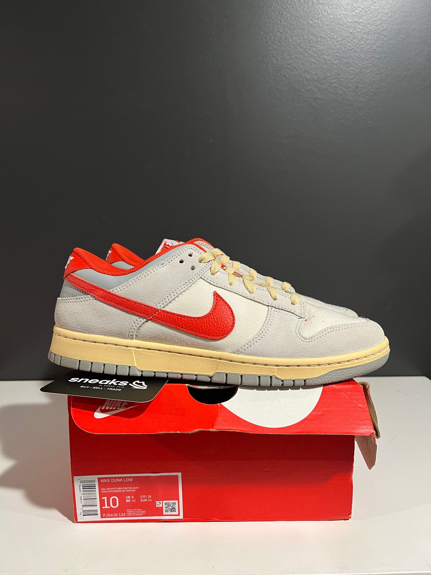 USED Nike Dunk Low ’85 Athletic Department Picante Red FJ5429-133 SIZE 10M OG ALL JY25-245