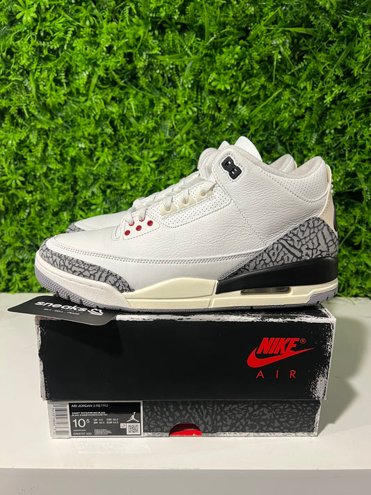 USED Air Jordan 3 Retro White Cement Reimagined DN3707-100 SIZE 10.5M OG ALL #2