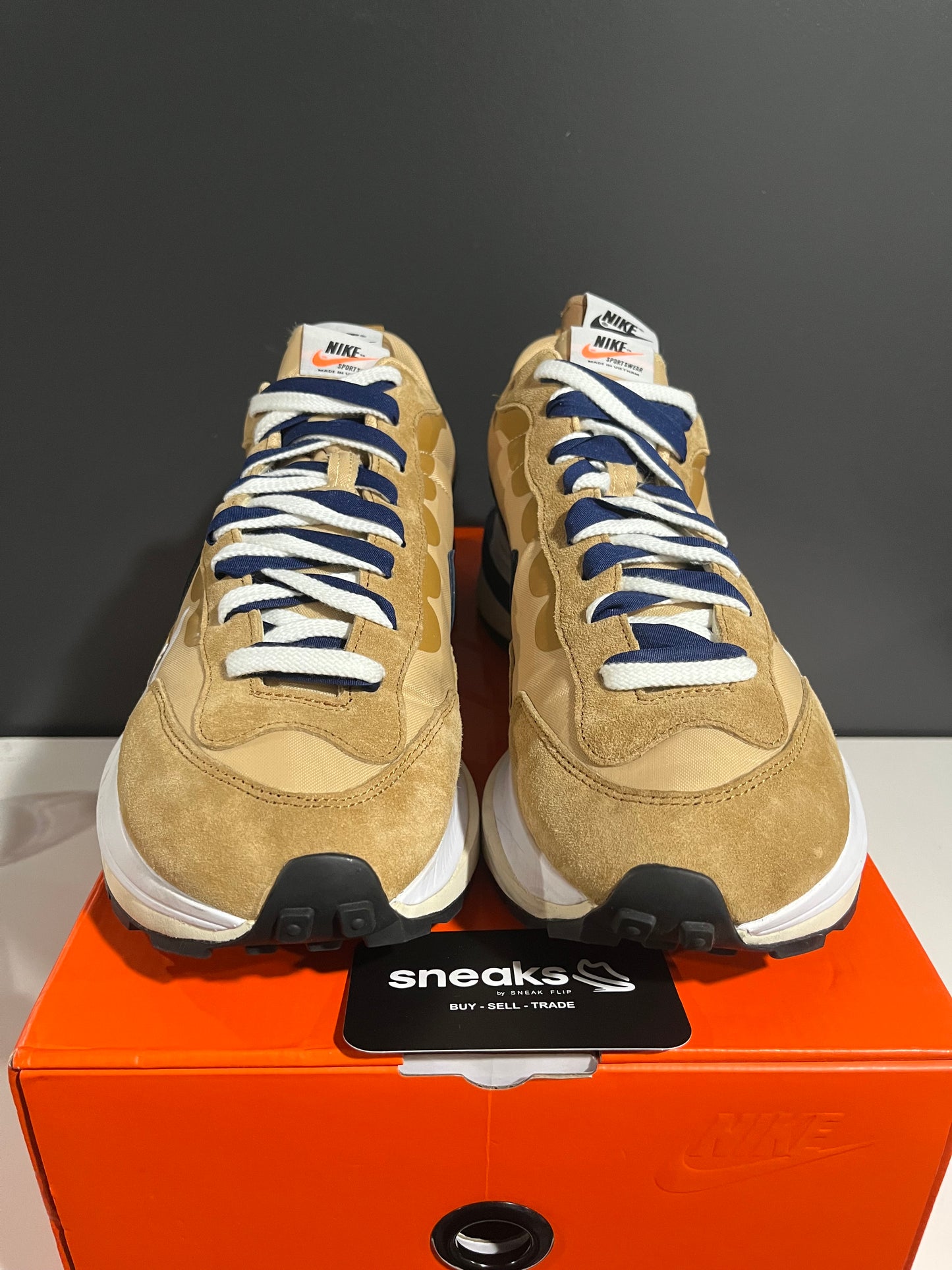 USED sacai x VaporWaffle Sesame Blue Void DD1875-200 SIZE 12M OG ALL