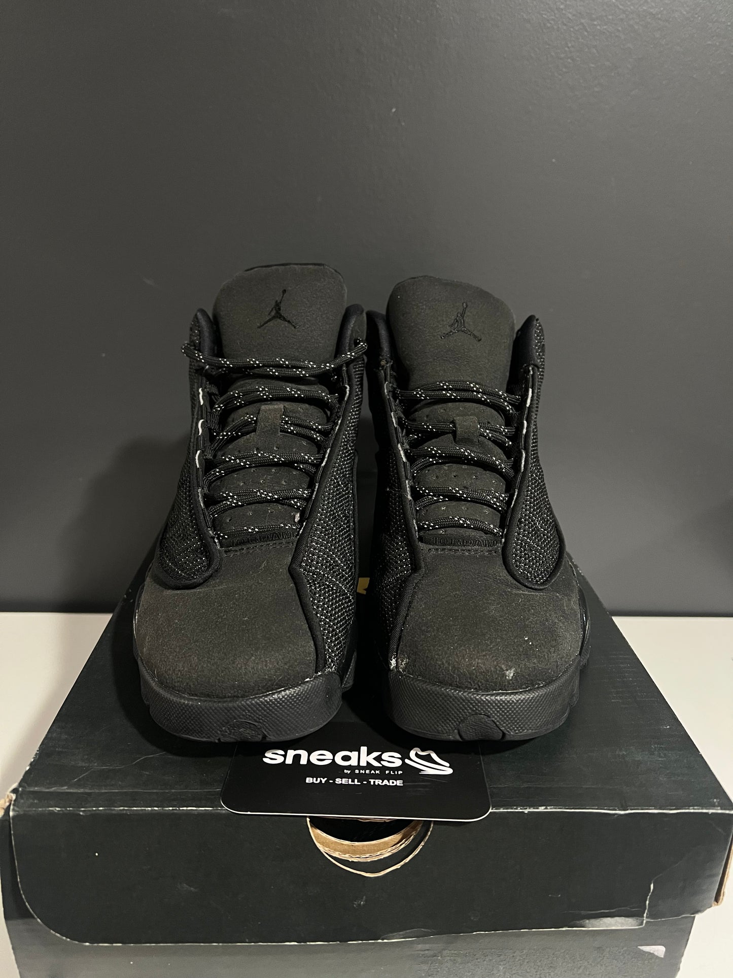 USED Air Jordan 13 Retro BG Black Cat 884129-011 SIZE 7Y OG ALL JN25-128