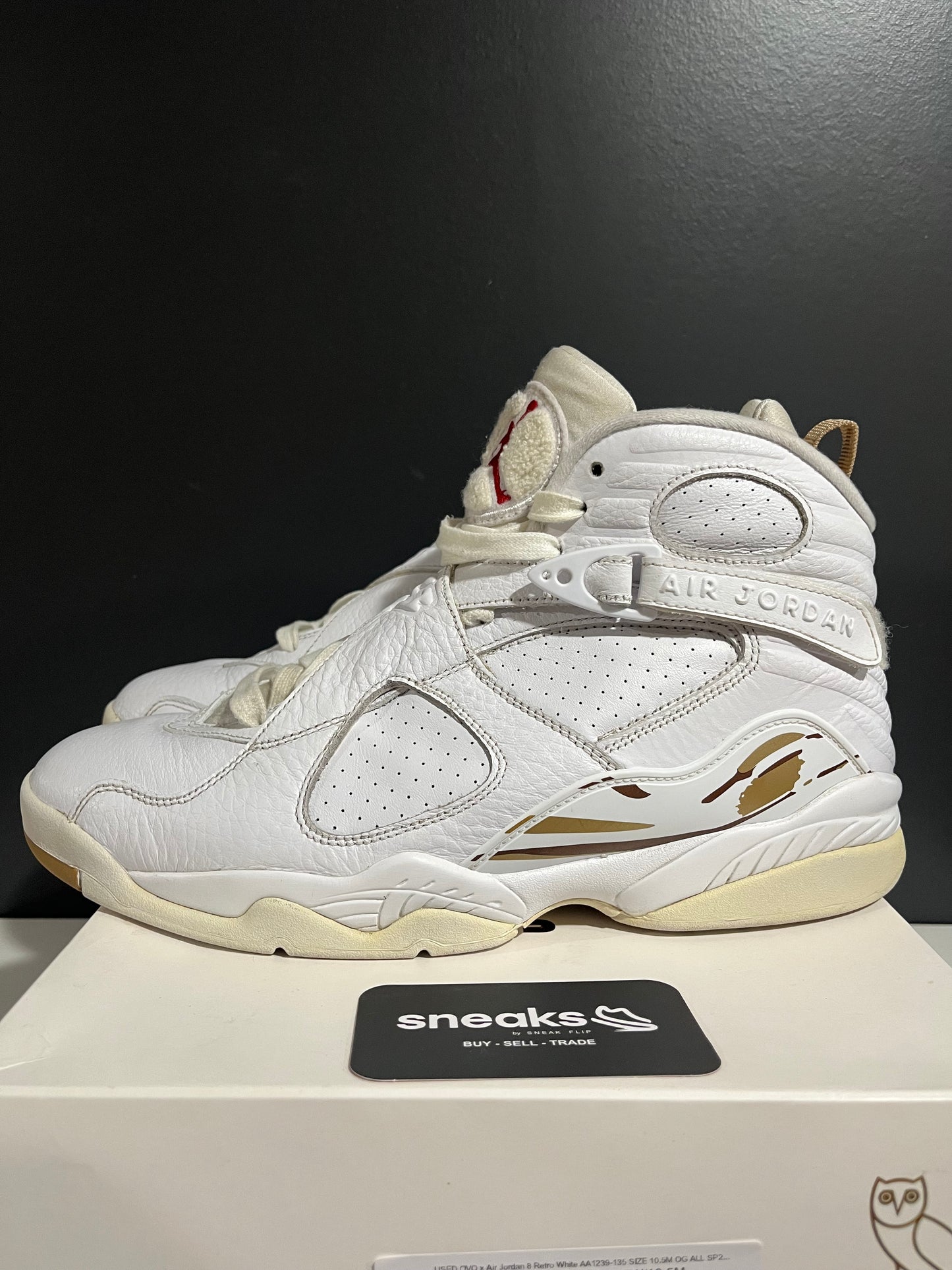 USED OVO x Air Jordan 8 Retro White AA1239-135 SIZE 10.5M OG ALL SP25-137