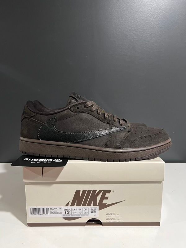 USED SIZE 10.5M Jordan 1 Retro Low OG SP Travis Scott Velvet Brown - Used