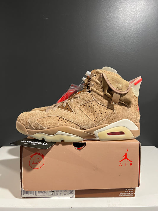 NEW Travis Scott x Air Jordan 6 Retro British Khaki DH0690-200 SIZE 12M OG ALL SP25-062