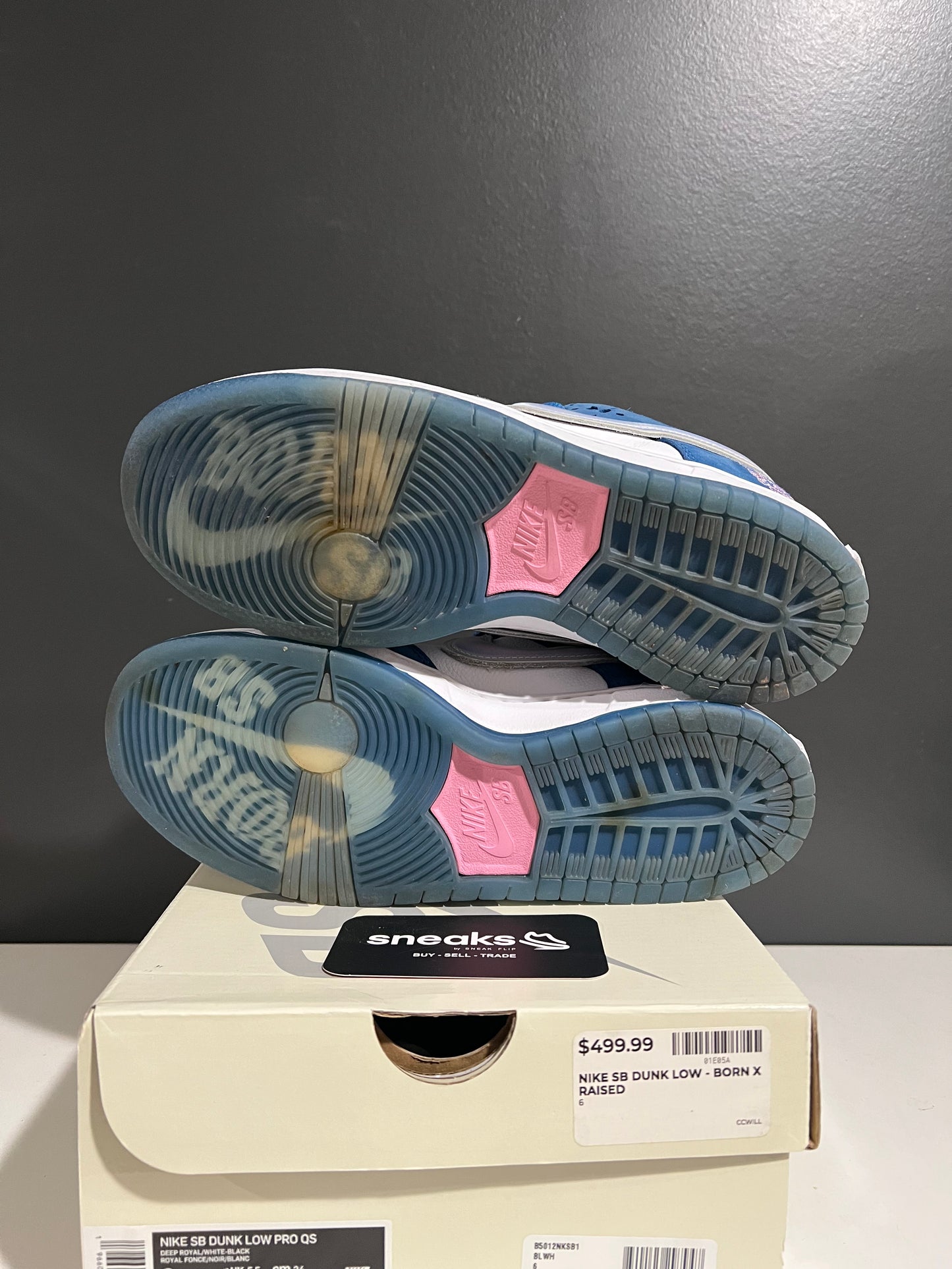 USED Born x Raised Dunk Low SB One Block at a Time FN7819-400 SIZE 6M OG ALL AG25-367