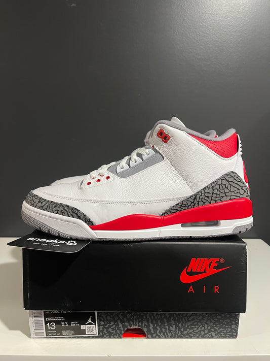 USED Air Jordan 3 Retro Fire Red 2022 DN3707-160 SIZE 13M OG ALL AG25-13