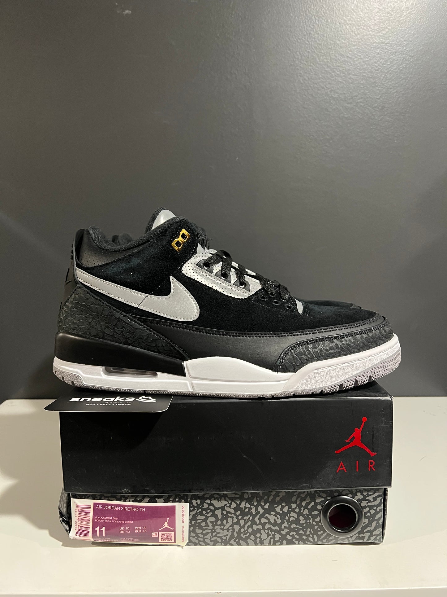 NEW Air Jordan 3 Retro Tinker SP Black Cement CK4348-007 SIZE 11M OG ALL AG25-67