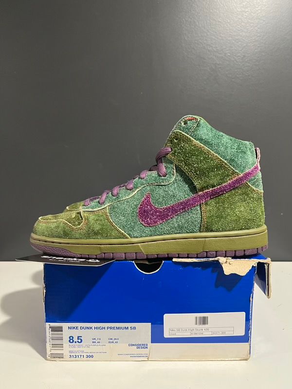 USED SIZE 8.5M Nike SB Dunk High Skunk 420 - Used