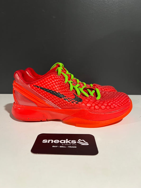 USED Zoom Kobe 6 GS Reverse Grinch FV9676-600 SIZE 4Y NO BOX SP25-068