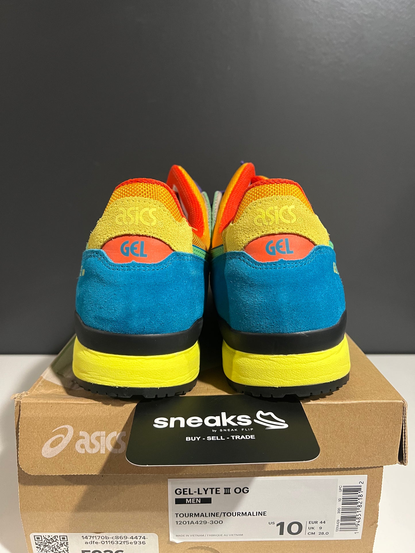 USED ASICS Gel‑Lyte III OG Day Lyte Pack Tourmaline 1201A429-300 SIZE 10M OG ALL JY25-246