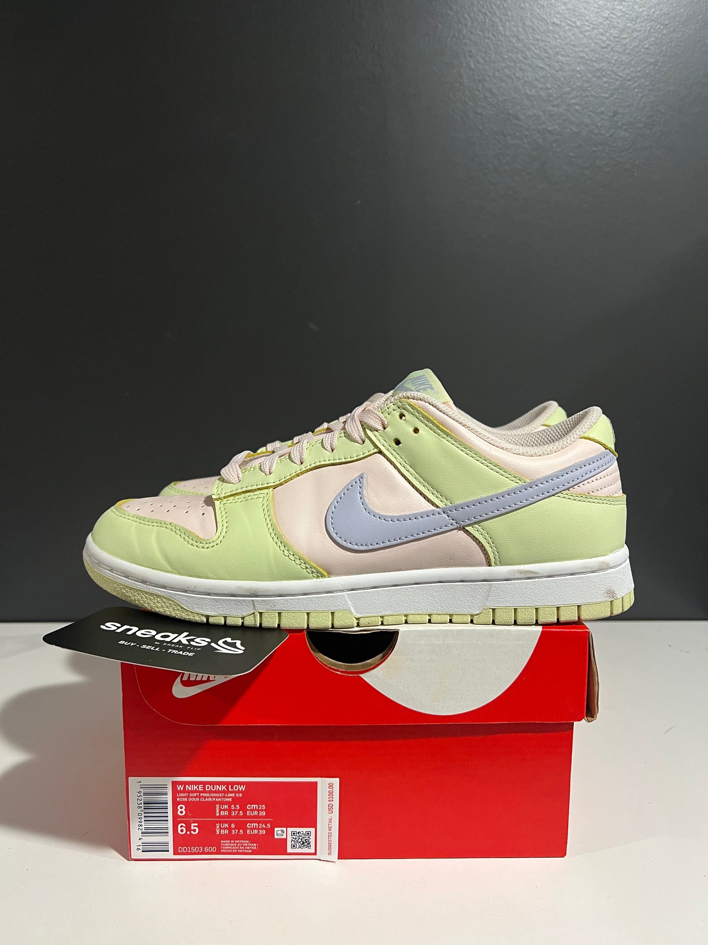 USED Wmns Dunk Low Lime Ice DD1503-600 SIZE 6.5M OG ALL AG25-239