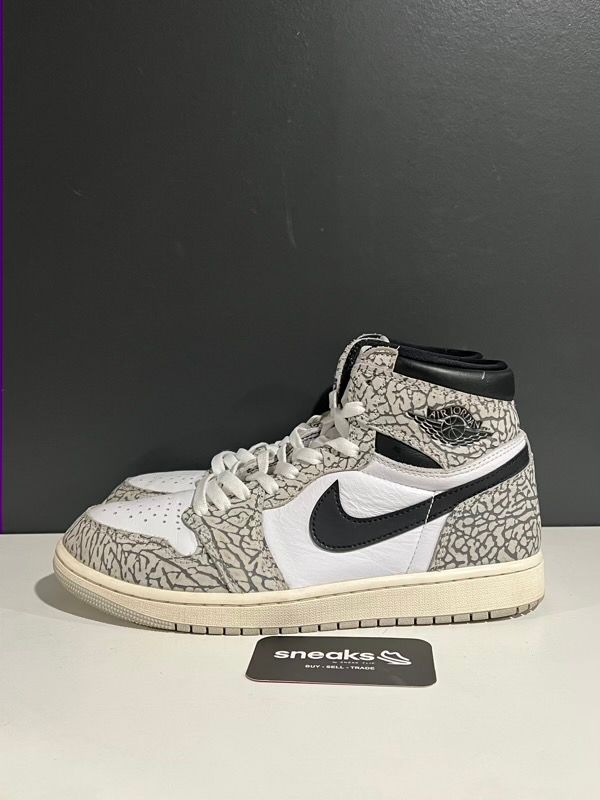 USED SIZE 9M Jordan 1 Retro High OG White Cement - USED NO BOX
